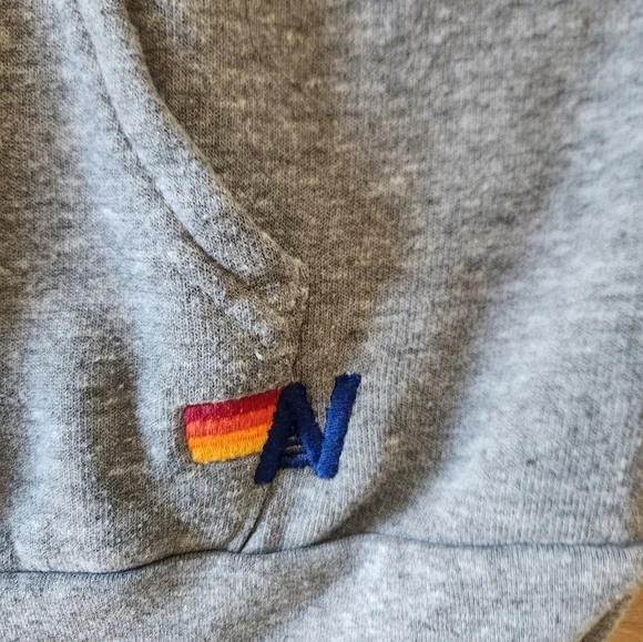 Aviator Nation 5 STRIPE HOODIE - HEATHER GREY // BLUE - Picture 6 of 8